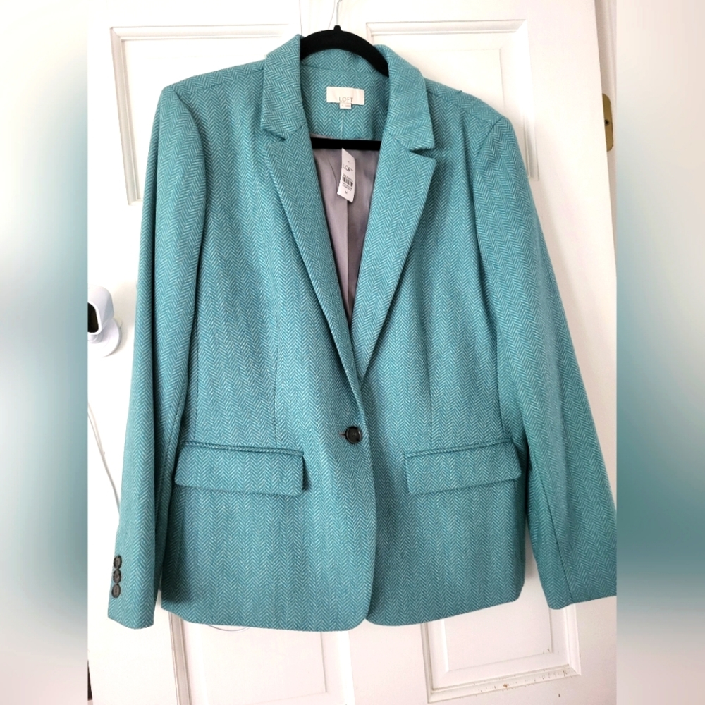 Teal Tweed Blazer NWT from Loft